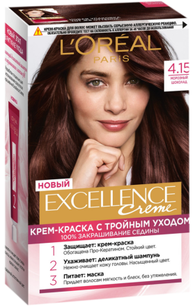 Մազի ներկ «L'Oreal» Excellence 4.15 սառցե շոկոլադ