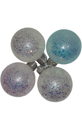 Игрушка ёлочная "Шар" с подсветкой и блестками 8см 1шт