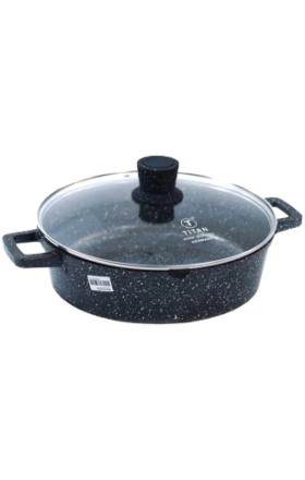 Թավա "Titan" 2բռնակ, Գրանիտ 32սմ, (մոխրագույն) TTIHP-32