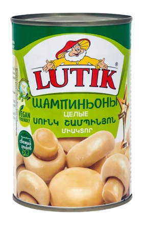 Шампиньоны цельные "Lutik" 400г 