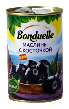 Оливки черные с косточкой "Bonduelle" 300г