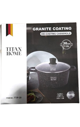 Granite pot “TITAN HOME”, 30 cm, 7.5 L, model TTHIP-30