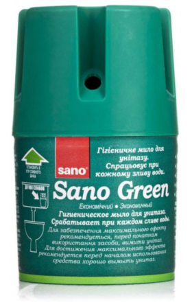 Средство для чистки унитазов "Sano" зеленое, 150г