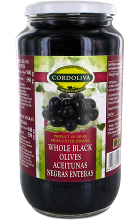 Оливки черные с косточкой "Cordoliva" 940г