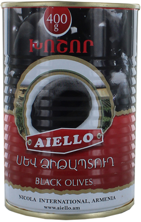 Մարինացված սև ձիթապտուղ «Այելլո» 400գ