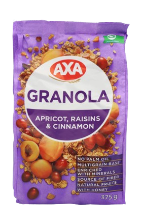 Гранола "Axa" мед курага изюм и корица 375г