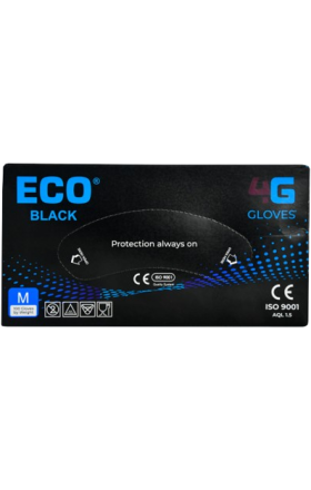 Gloves "Eco" 4G synthetic, black M 100pcs
