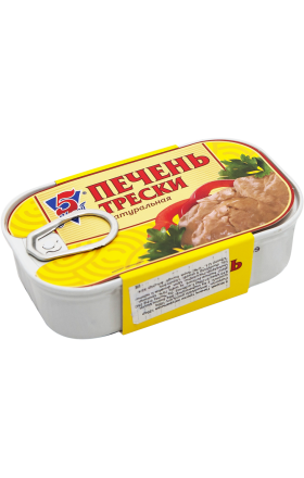 Печень трески «5 Морей» натуральная, с открывашкой, 120 г
