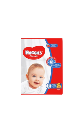 Подгузники "Huggies" Classic #3 4-9կգ 78шт.