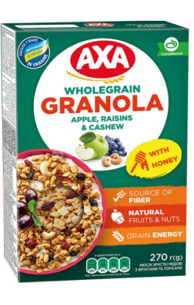 Granola "Axa" honey, fruits and nuts 375g