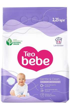 Baby laundry powder "Teo Bebe" with lavender scent, 2.25 kg