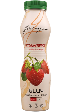 Ըմպելի յոգուրտ «Yeremyan Products»  ելակի համով 0.5% 330գր