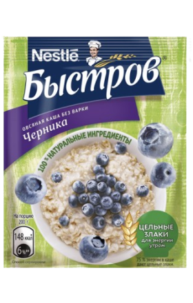 Каша овсяная "Быстров" черника 40г
