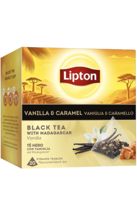 Black tea "Lipton" Vanilla and Caramel flavor 20 pieces