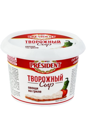 Творожный сыр «Президент» овощи на гриле, 140г