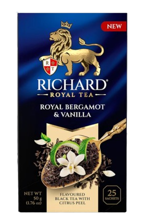 Թեյ սև «Richard» Ռոյալ, բերգամոտ-վանիլ 25հատ