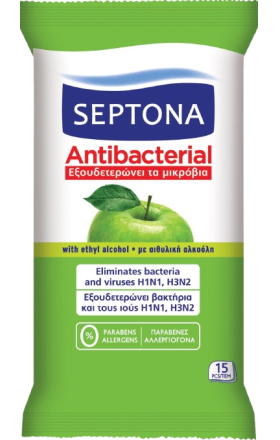 Antibacterial wet wipes "Septona" Cotton Care 15pcs