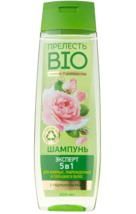 Shampoo Prelest Bio with rose hydrolate 5 in 1 400 ml 9812
