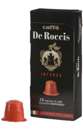 Coffee capsules De Roccis Nespresso Intenso, 10 pcs