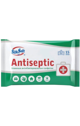 Wet wipes "Silk Soft" Antiseptic 15 pcs.