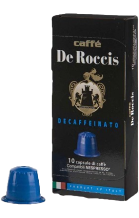 Coffee capsules "De Roccis" Nespresso Decaffeinato, 10 pcs
