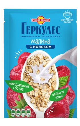 Oatmeal porridge "Russkiy Product Hercules"  raspberry 35g