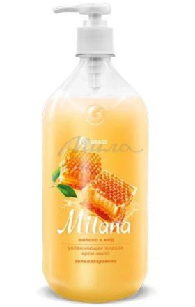 Жидкое крем мыло Grass Milena молоко мед 1000мл 