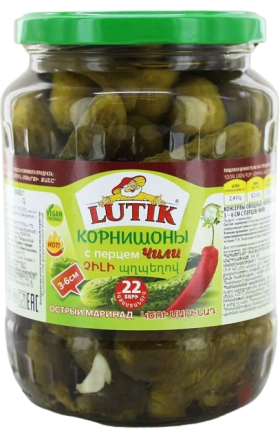 Կորնիշոններ մարինացված չիլի «Lutik» 670գ