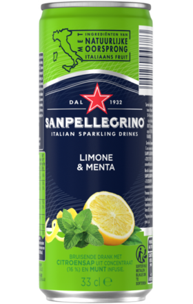 Carbonated drink "Sanpellegrino" lemon-mint (can) 330ml