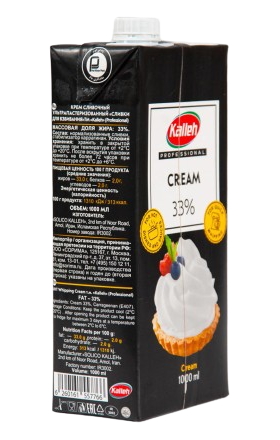 Milk cream "Kalleh" 33% 1l
