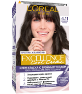 Մազի ներկ «L'Oreal» Excellence 4.11 մոխրագույն շագ