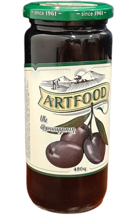 Черные оливки "Artfood" с косточками, 480 г
