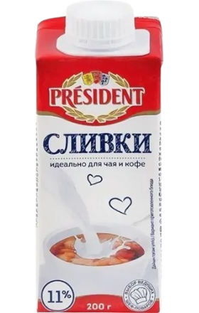 Сливки для кофе "President" Cream 11% 200մլ