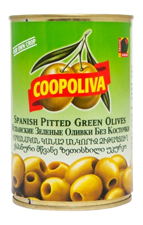 Green olives pitted "Coopoliva" 385g