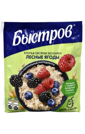 Oatmeal “Bystrov” forest berries, 40g