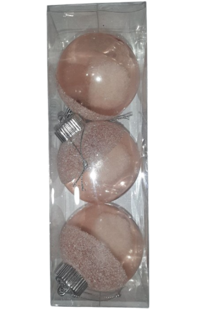 Տոնածառի խաղալիք «Գունդ» վարդագույն 8սմ 3հ