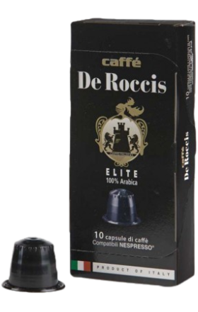 Coffee capsules De Roccis Nespresso Elite, 10 pcs