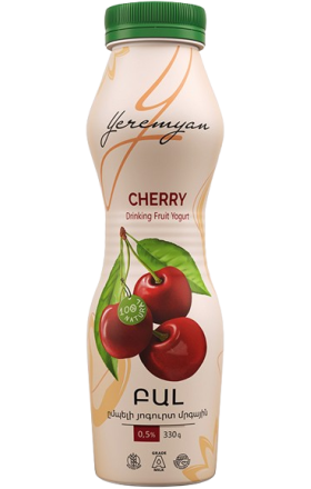 Յոգուրտ ըմպելի բալով «Երեմյան Փրոդաքթս» 330գ, յուղայնությունը՝ 0.5%