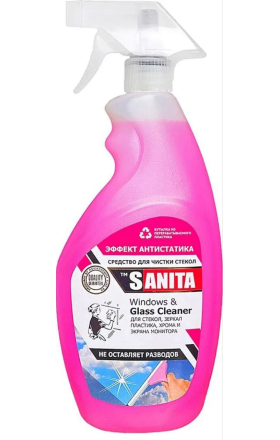 Средство для мытья стекол "Sanita" розовый 500мл