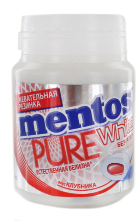 Chewing gum "Mentos Pure White" 54g Strawberry