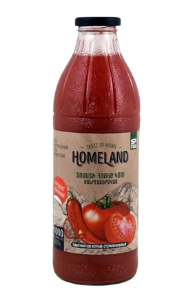 Լոլիկի հյութ, կծու «Հոմլենդ»  ապակե տարա, 1լ