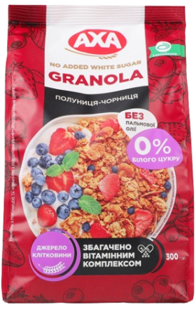 Granola “AXA” with strawberry & blueberry, 300 g