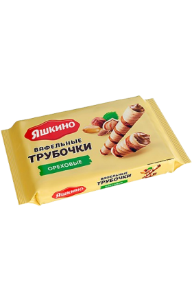 Вафельные трубочки с ореховым кремом "Яшкино" 190г 