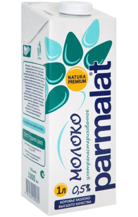 Молоко "Parmalat" Natura Premium 1л, жиронсть: 0.5%  