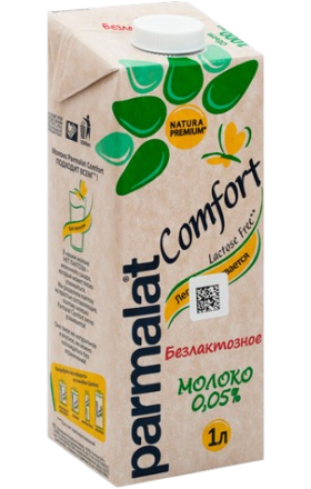 Milk "Parmalat" Comfort lactose-free ultra-pasteurized 0.05% BZMZh 1liter