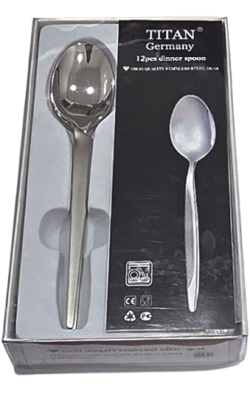 Գդալներ (մեծ), արծաթագույն, 12 հատ, TDD-014