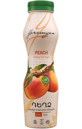 Յոգուրտ ըմպելի դեղձով «Երեմյան Փրոդաքթս» 330գ, յուղայնությունը՝ 0.5%