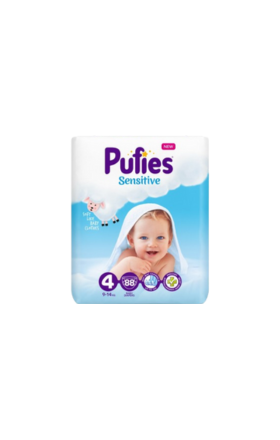 Подгузники "Pufies Sensitive" N4 9-14кг 88шт