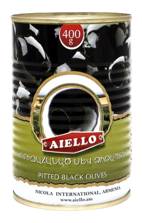 Ձիթապտուղ սև՝ առանց կորիզ «Այելլո» 400գ