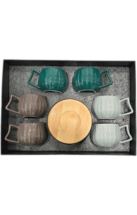 Coffee cups, 3 colors, 6 pieces, COF-103